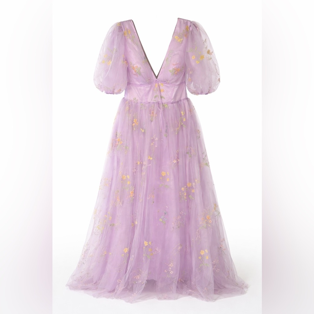 Floral embroidery dress